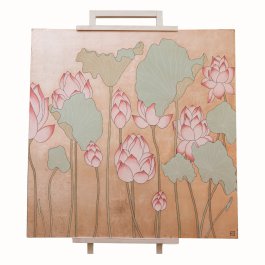 Botanical oxidation on copper leaf